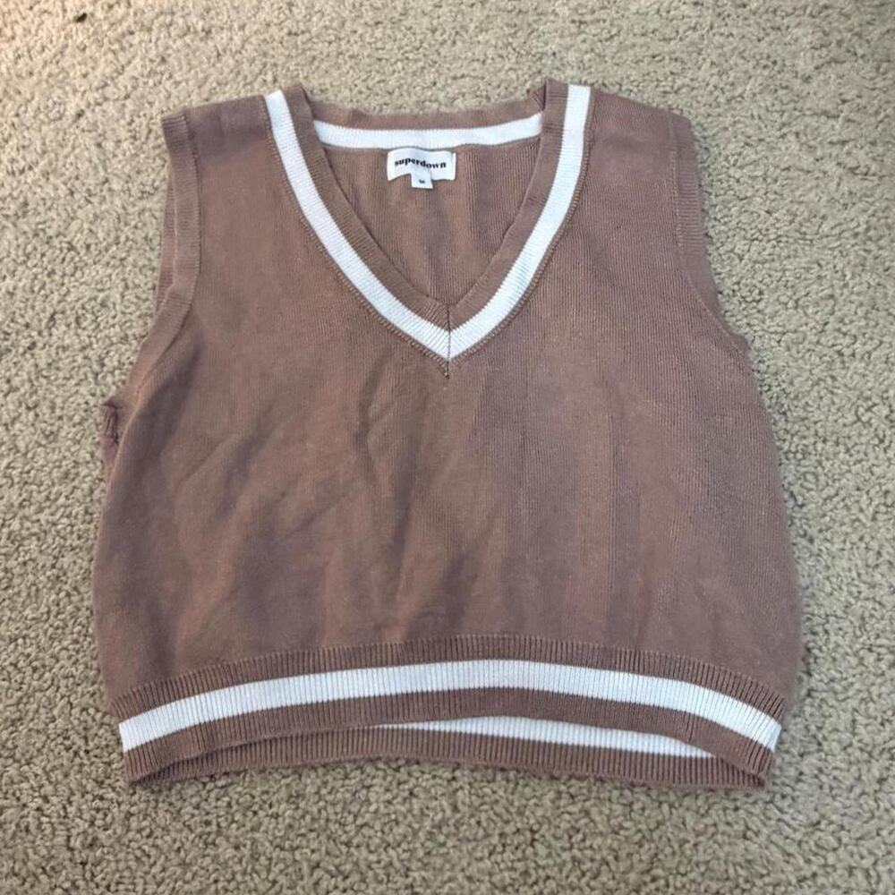 Superdown brown sweater vest with